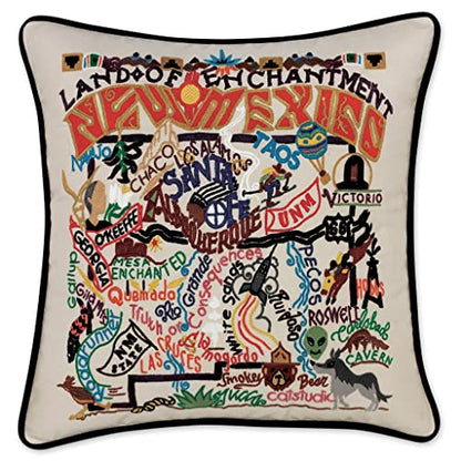 Catstudio New Mexico Hand Embroidered Decorative Throw Pillow - color: New Mexico