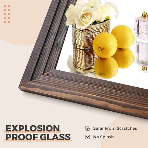 Full Length Mirror, 65 x 22 Inch Solid Wood Floor Mirror, Brown - color: Brown, size: 65"L x 22"W