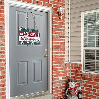 Marsui Christmas Wood Hanging Sign with Jute Rope, Merry Christmas - style: Merry Christmas