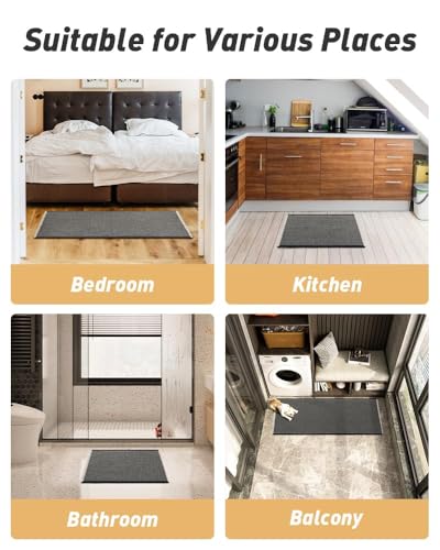 Upgraded Waffle Bath Mat Ultra Absorbent Non Slip Bathroom Mat, 17" x 24" - color: Black & Cream, size: 17" x 24"