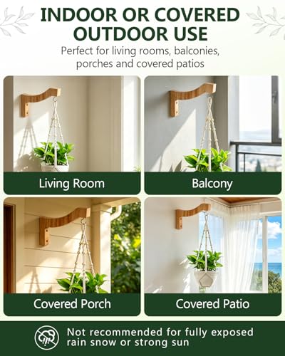 7-Inch Wooden 7-Shaped Wall Hook Plant Hanger – Ideal for Indoor/Outdoor Bird Feeders, Flower Baskets, and Wind Chimes - style: 4-7 Letter Style(2Pack)