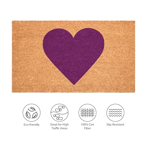 Calloway Mills Madison Heart Doormat (Purple, 17" x 29") - color: Purple, size: 1'5" x 2'5" (Rectangular)