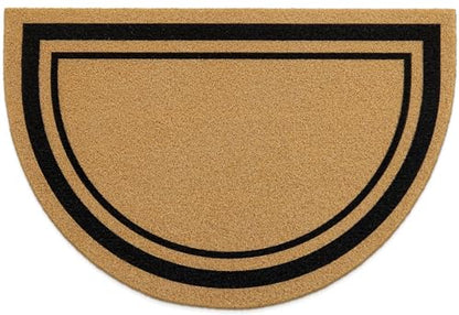 OLANLY Half Circle Door Mat 35x23, Low Profile Doormat (Border) - size: 35" X 23"