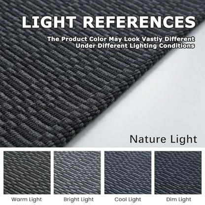 KOZYFLY 2x5 Runner Rug, Washable Non Slip Kitchen Hallway Rug, Black/Grey - color: Black/Charcoal Grey, size: 2' x 5' (Rectangular)