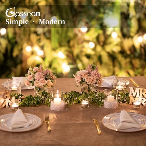 Glasseam Hurricane Glass Candle Holder 6Pcs Cylinder Vases for Centerpiece - color: 6, size: 4in