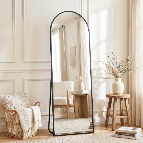 56"x14" Full Length Mirror, Over The Door Mirror,Black - color: Black, size: 56"L x 14"W