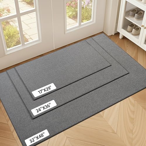 Ultra Thin Indoor Door Mat 17"x29", Non-Slip Entryway Mat, Grey - color: Grey, size: 17"x29"