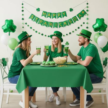 NatNarr 6 Pcs Green Tablecloths Plastic, Scalloped Rectangle Table Cloth - color: Green, size: 6 Pack