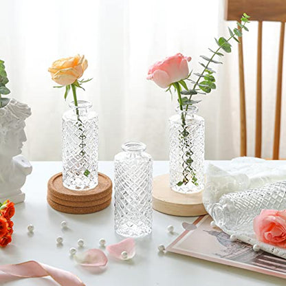 ComSaf Small Glass Bud Vases in Bulk, 6 Pack for Centerpieces, Clear - color: Clear, size: 6 Pcs