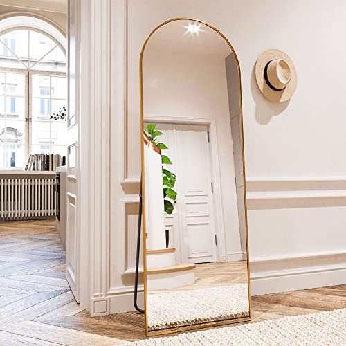 HARRITPURE 64"x21" Arched Full Length Mirror - color: Gold-rect Edge, size: 64"L x 21"W