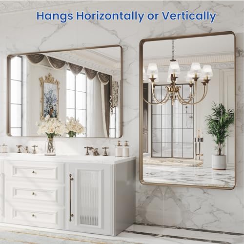 WEER Bathroom Vanity Mirror Bronze 55X36 Inch - color: Bronze, size: 55"L x 36"W