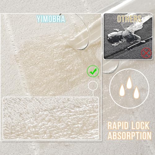 Yimobra Memory Foam Bathroom Mat Set, 24 x 17 & 24 x 20 in, Cream White - color: Cream White, size: 24x17+24x20 Inch