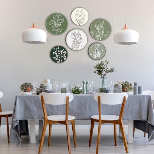 Barydat 6 Pcs Boho Wooden Plant Wall Art Decor,Greenery,8 Inch, 10 Inch - color: Greenery