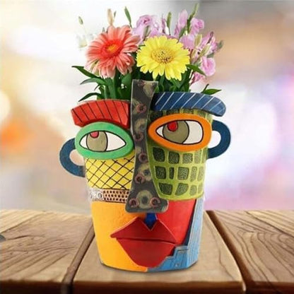 Picasso Pot, Face Planters, Plant Pots Sanxingdui Style, Abstract Head Planter, Handcrafted Planter Resin - Cute and Funky(Modern) - color: Modern