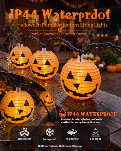8.5FT Halloween Pumpkin Lantern String Lights Plug-in 10 LED Decor - color: Pumpkin Lantern Lights