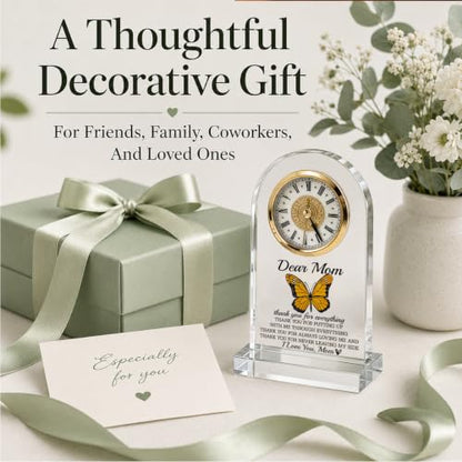 WKYAER Acrylic Desk Clock for Mom, Sentimental Keepsake with Heartfelt Message, Thank You Mom for Everything, Family Appreciation Gift, Mother's Day Birthday Gift from Daughter, 4.3 x 7.8 in - color: Gift 17