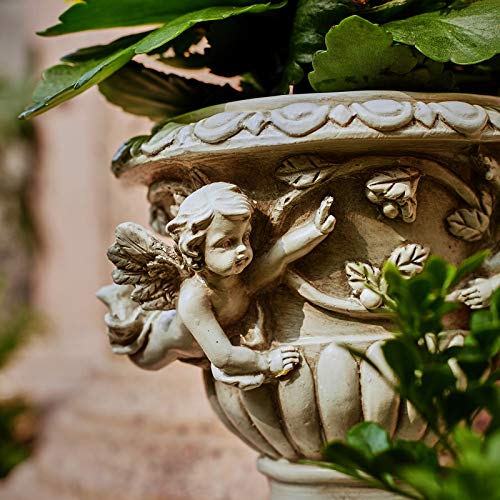 Cherub Angel Planters, Cherub Planter Flower Pots with Drain Hole for All House Plants, Patio Yard Decor, Polyresin, 8.46" H