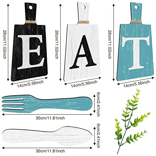 Jetec Cutting Board Eat Sign Set Wall Decor, Black, White, Teal - color: Black, White, Teal