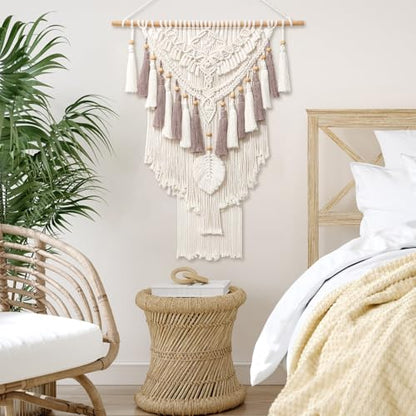 Dremisland Macrame Wall Hanging Large Boho Woven Wall Tapestry Handmade - color: Beige-Large