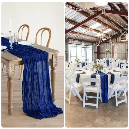 6 Pack Royal Blue Cheesecloth Table Runner 35 x 120 Inch - color: Royal Blue, size: 6 Pcs - 10 Ft