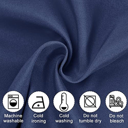 JIUZHEN Navy Blue Valance Curtains for Window 2 Panel, 42 x 18 Inches - color: Navy Blue, size: 42"W x 18"L (Pack of 2)