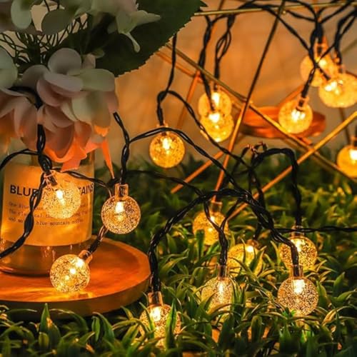 33Ft 80 LED Globe String Lights, Crystal Ball Fairy Lights for Indoor Outdoor Bedroom, Wedding, Patio, Garden, Holiday and Party Decoration - color: Warm colors, size: 10M