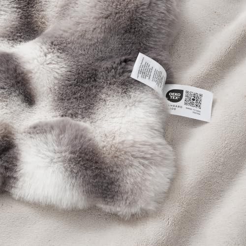 Amélie Home Faux Fur Throw Blanket, Ultra Soft Fuzzy Plush Bubble Blanket for Couch, Bed & Living Room, 60"x80", Tie-dye Grey - color: Tie-dye Grey, size: 60" x 80"