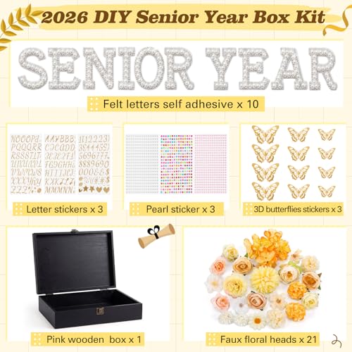 Yousoontic 2027 Senior Memory Keepsake Box and DIY Accessories,Black - color: Black