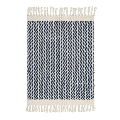 Lahome Boho Bathroom Rugs, 3x5 Washable Area Rug for Kitchen Bedroom Entry - color: Navy Blue, size: 3' x 5' (Rectangular)