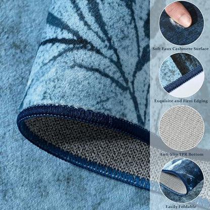 6'x9' Blue Patchwork Geometric Area Rug - color: Blue, size: 6' x 9' (Rectangular)