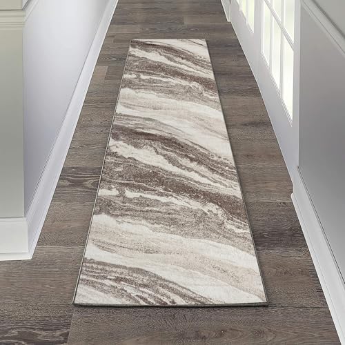 LUXE WEAVERS Abstract Art Deco Area Rug Brown 2x7 - color: Brown, size: 2' x 7' (Runner)