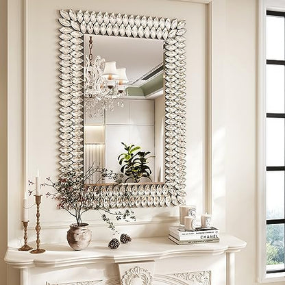 Kelly Miller 24"x36" Jeweled Luxury Rectangle Decorative Wall Mirror - size: 36"L x 24"W