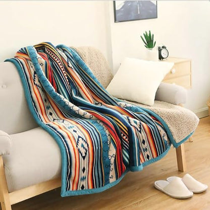 UKELER Boho Sherpa Throw 60'' x 50''- Bohemian Soft Plush Flannel Throw Blankets for Bed/Couch/Sofa/Office/Camping - color: A-bohemian, size: 50''x60''
