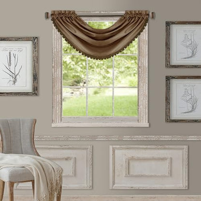 All Seasons Waterfall Window Valance, Antique Gold - 52"W x 36"L - color: Antique Gold