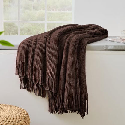 inhand Chenille Taupe Brown Throw Blanket for Couch Bed,50"x60" - color: Taupe Brown, size: 50"x60"