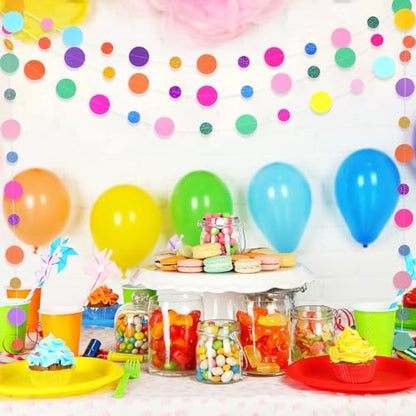 Outus 5 Pieces Dot Garland Banner Hanging, Rainbow - color: Rainbow