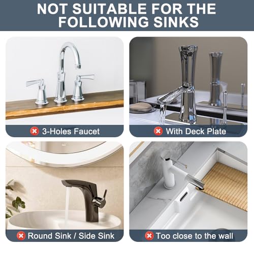 Silicone Sink Splash Guard Behind Faucet, Faucet Mat Backsplash Guard Black - color: Black, size: 14.4x8.8 inch