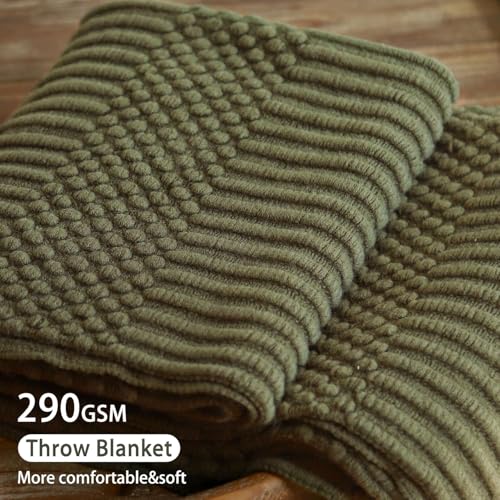 Blagic Soft Knitted Throw Blanket for Couch and Bed,Dark Green,50"x60" - color: E-dark Green, size: 50 × 60 in