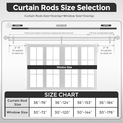 Double Curtain Rod 36-153 Inch, Adjustable Crystal Dual Rod Silver - color: Silver, size: 36"-153"