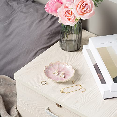 BEUNAIZER Jewelry Dish Tray, Ring Dish, Ceramic Trinket Tray, Key Bowl - color: Pink