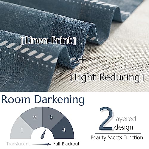 jinchan Striped Linen Valance Blue Farmhouse 18 Inch 1 Panel - color: Nautical Striped Blue, size: 50"W x 18"L (Pack of 1)