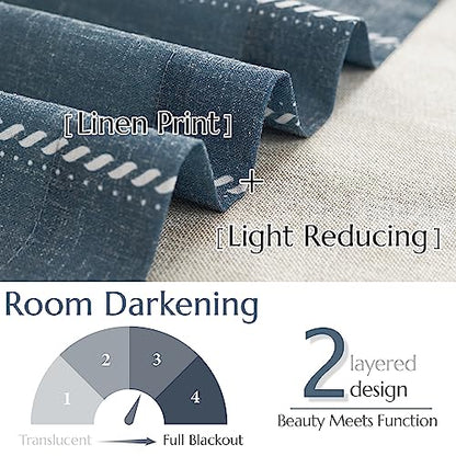 jinchan Striped Linen Valance Blue Farmhouse 18 Inch 1 Panel - color: Nautical Striped Blue, size: 50"W x 18"L (Pack of 1)