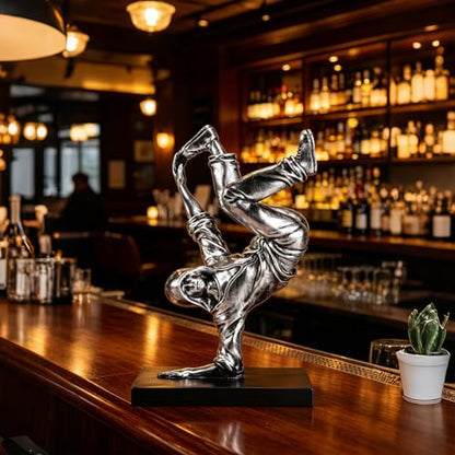 Resin Street Dance Figurine Silver Dancing Man