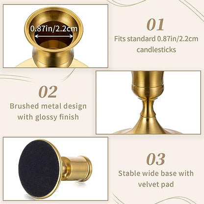Sziqiqi Gold Candlestick Candle Holders, Set of 2 - color: Gold-style 2, size: 2 Pcs