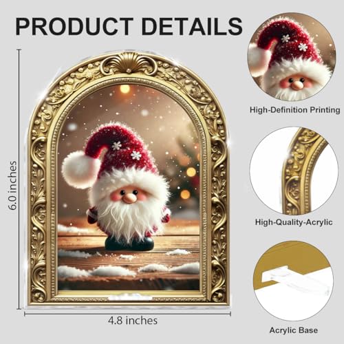 Cute Santa Figurine Framed Christmas Sign Table Decorations - color: SANTA10