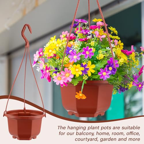 Roshtia 24 Pcs Hanging Planter Pot with Hook, Brown, 6 Inch - color: Brown, size: 6 Inch