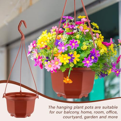 Roshtia 24 Pcs Hanging Planter Pot with Hook, Brown, 6 Inch - color: Brown, size: 6 Inch