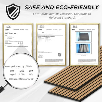 SMARTSTANDARD 4 Pack 106" x 12.6" Wood Slat Wall Panels, Light Brown - color: Light Brown, size: 106" x 50.4"