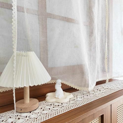 Chic Tie Up Curtain for Kitchen Adjust Balloon Window Valance Rod Pocket - size: 52"W x 63"L (Pack of 1)