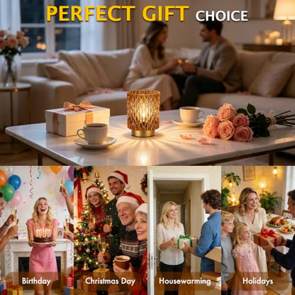 ULAROOM Battery Operated Table Lamp,Cordless Small Accent lamp, Amber - color: Amber-3AA